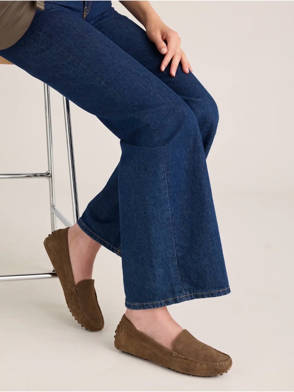 Quince 100% Suede Driver Loafers in Deep Brown 642 - Picture 3 of 8